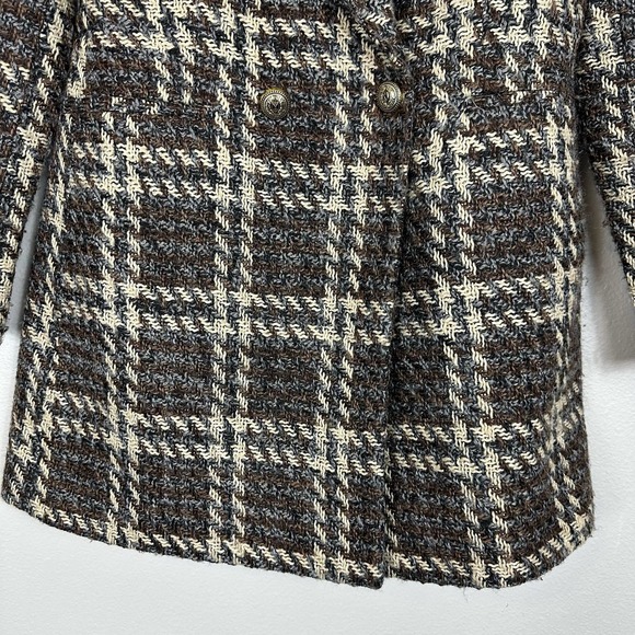 Zara Double Breasted Plaid Blazer Small - Picture 4 of 15